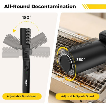 Hair-free design, electric grill brush for outdoor BBQ, three-speed power control, 304 stainless steel, for cleaning BBQ grills.